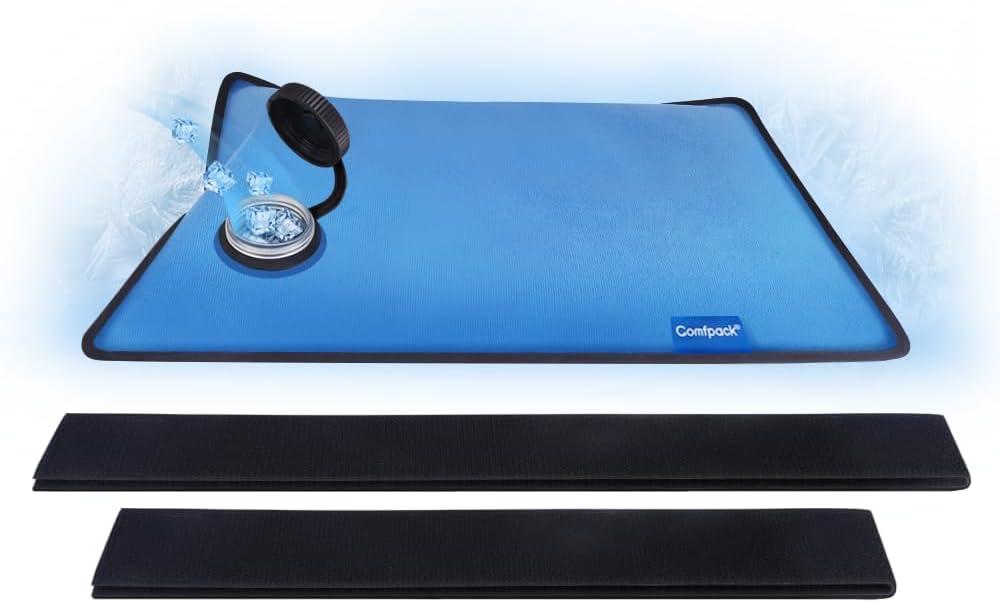 XL Refillable Ice Bag for Injuries, 21.2" x 13" Travel Ice Water Bag Physical Cold Therapy with Straps for Full Back, Hip, Pain Relief for Injuries, Muscle Pain, Swelling, Bruises