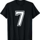 Number 7 Varsity Sports Team Jersey 7th Birthday 7 Years T-Shirt