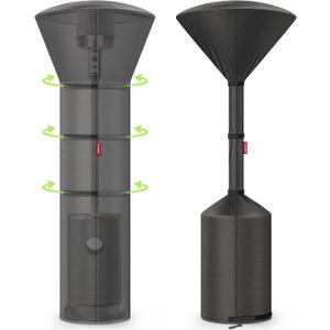 QH.HOME [2025 Upgraded Tear-Resistant Fabric] Patio Heater Covers, with Exclusive Windproof Design and Robust YKK Zippers, Resistant to all Types of Weather, 89"H x 33"D x 19"W, Black