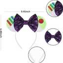 Girls Mouse Ears Headband Set - Hair Bands, Bows, Princess Headwear for Cosplay, Halloween, Birthday Party