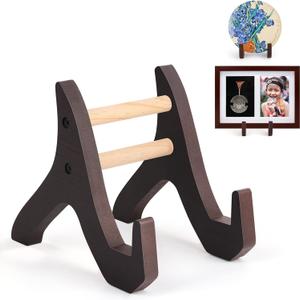 Wood Plate Stand for Display, Picture Frame Easels Stand Holder for Table Top, Display Holder for Photo Decorative Plate Artwork (Medium)