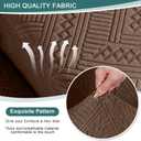 Ruaozz Recliner Sofa Covers Recliner Chair Covers Couch Covers for Reclining Couches with Pockets Washable Furniture Protector with Elastic Bottom (3 Seater, Brown)