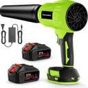 Leaf Blower Cordless, 600000 RPM Handheld Leaf Blower with 2×4.0Ah Batteries and Charger, Battery Power Blower with Extended Nozzle, Portable Lightweight Mini Blower for Lawn Care, Garage, Car Drying