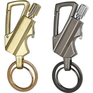 YUSUD 2 Pack Permanent Match Infinity Lighter with Multitool Keychain Bottle Opener, Reusable Waterproof Match Strike Anywhere, Forever Flint Fire Starter for Outdoor Survival, for Men