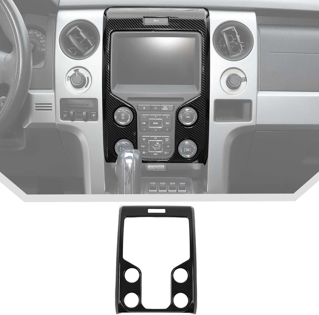 JeCar for F150 Carbon Fiber Interior Center Console Dash Panel Cover Trim Fit for Ford F150 Raptor 2013-2014 Interior Accessories