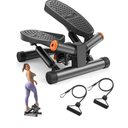 Niceday Twist Stepper for Exercise at Home, Mini Stair Stepper with Resistance Bands at Home Workout Equipment with 300LBS Loading Capacity, Hydraulic Fitness Stepper with LCD Monitor Gray