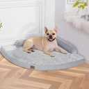 Dog Bed Medium Sized Dogs - Orthopedic Egg-Crate Memory Foam with Removable Washable Cover, Waterproof Pet Bed Couch with Non-Slip Bottom for Large Dog, Grey