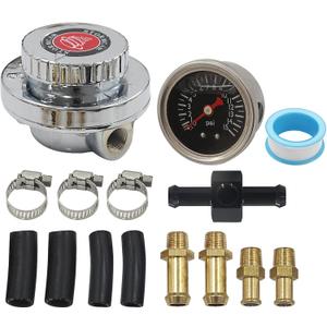 Manual Adjustable 1-5 PSI Fuel Pressure Regulator Carburetor Carb Fuel Pump Kit with 0-15 PSI Pressure Gauge and Fuel Block (complete set) Manual Adjustable 1-5 PSI Fuel Pressure Regulator Carburetor Carb Fuel Pump Kit with 0-15 PSI Pressure Gauge and Fuel Block (complete set)