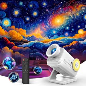 3D Galaxy Projector with 60 Immersive Themes,Bluetooth Speaker/Timer/Remote