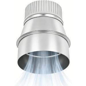 5 inch to 4 inch Dia Duct Reducer Galvanized Steel Air Duct Adapter Metal Pipe Increaser Connector,Vent Reducer for Bathroom Kitchen Ventilation Systems