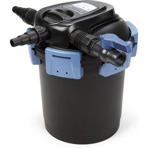 Aquascape 95053 UltraKlean 2000 Gallon Biological Pressure Filter with 14 Watt UV Clarifier Sterilizer for Pond Water Feature, 2,700 GPH Black