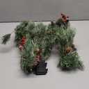 SHareconn 2 Pcs 6FT Prelit Smokey Christmas Garland with Battery Operated Timer, Multi-Color Lights, Lighted Cedar Pine Garland with Cones for Mantle Stairs Fireplace Indoor Outdoor Decoration, 6 FT