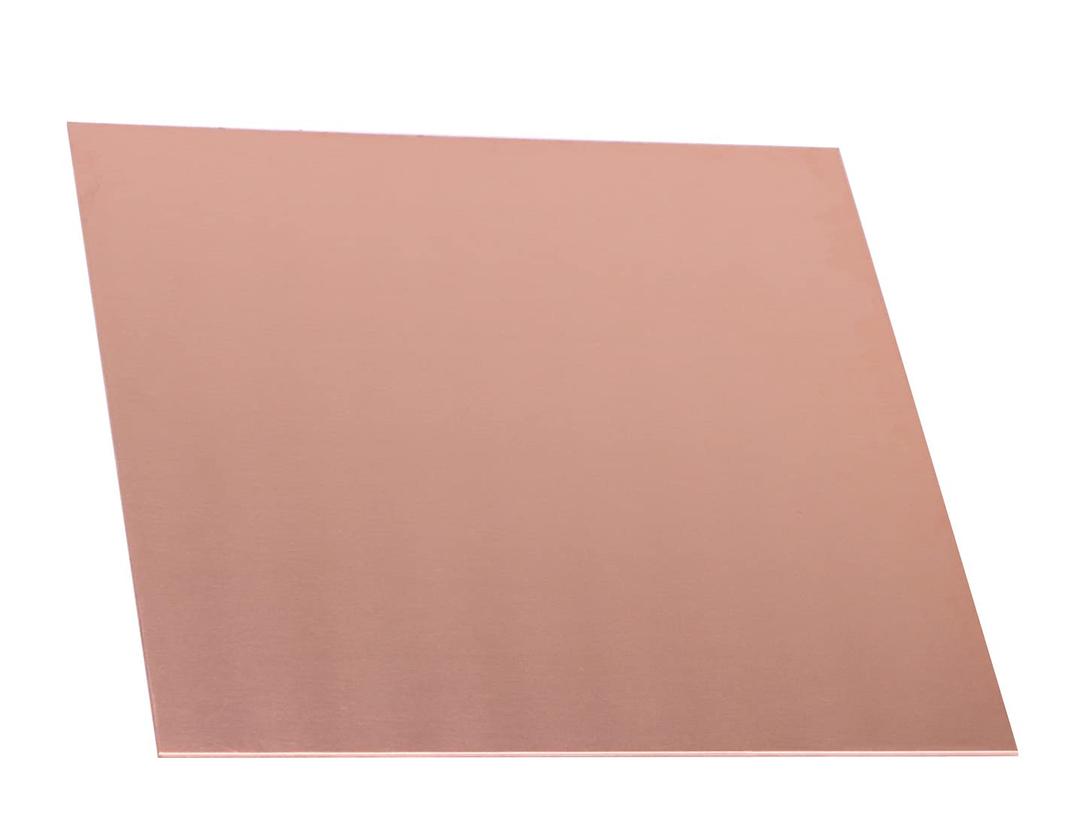 Daseyyue 1 Pcs Pure Copper Sheet, 11.8" x 11.8", 24 Gauge(0.51mm) Thickness, No Scratches, Protective Film on Both Sides
