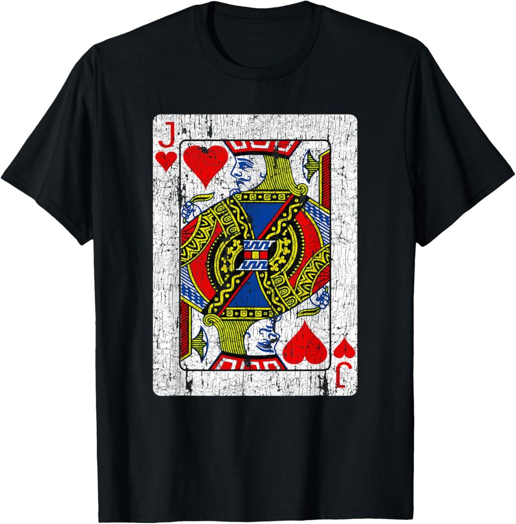 Jack Of Hearts Playing Card Shirt Halloween Costume Vintage T-Shirt S