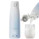 Portable Bottle Warmer for Breastmilk: Baby Milk Warmer with Smart Touch LED Temperature Control | Food-Grade Cordless On The Go Heating Bottle - 5 Mins Quick Milk Heating & Water 12 Ounces