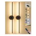 Ouyulong Battery Operated Wall Sconces Set of 2, 8000mAh Wireless Rechargeable 3000-6000K Dimmable 350° Rotate Wall Light with Remote for Living Room, Bedroom 31.6in Black