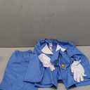 fun shack Flight Attendant Costume Women Blue, Retro Airline Stewardess Outfit with Hat & Gloves Size Small