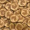 UNIQOOO Wax Seal Stickers - Eucalyptus Wedding Invitation Envelope Seal Stickers, 50 Pcs Self- Adhesive Antique Gold Stickers, Perfect for Invitation, Christmas, Gift Wrapping, Party