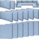 14 Piece Outdoor Patio Waterproof Cushion Covers, Fits 6-Seat Wicker Rattan Sectional Couch Chair Furniture Cover Replacement Set - Fade-Resistant Patio Cushion Covers with Zipper (23.6*23.6*3.35 inches-14 Pcs, Blue Grey)