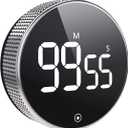 Timers, Kitchen Timer for Kids, Digital Countdown Magnetic Egg Timer for Cooking, with Constant Light Function for classrooms, Quiet for Children and Teachers Black