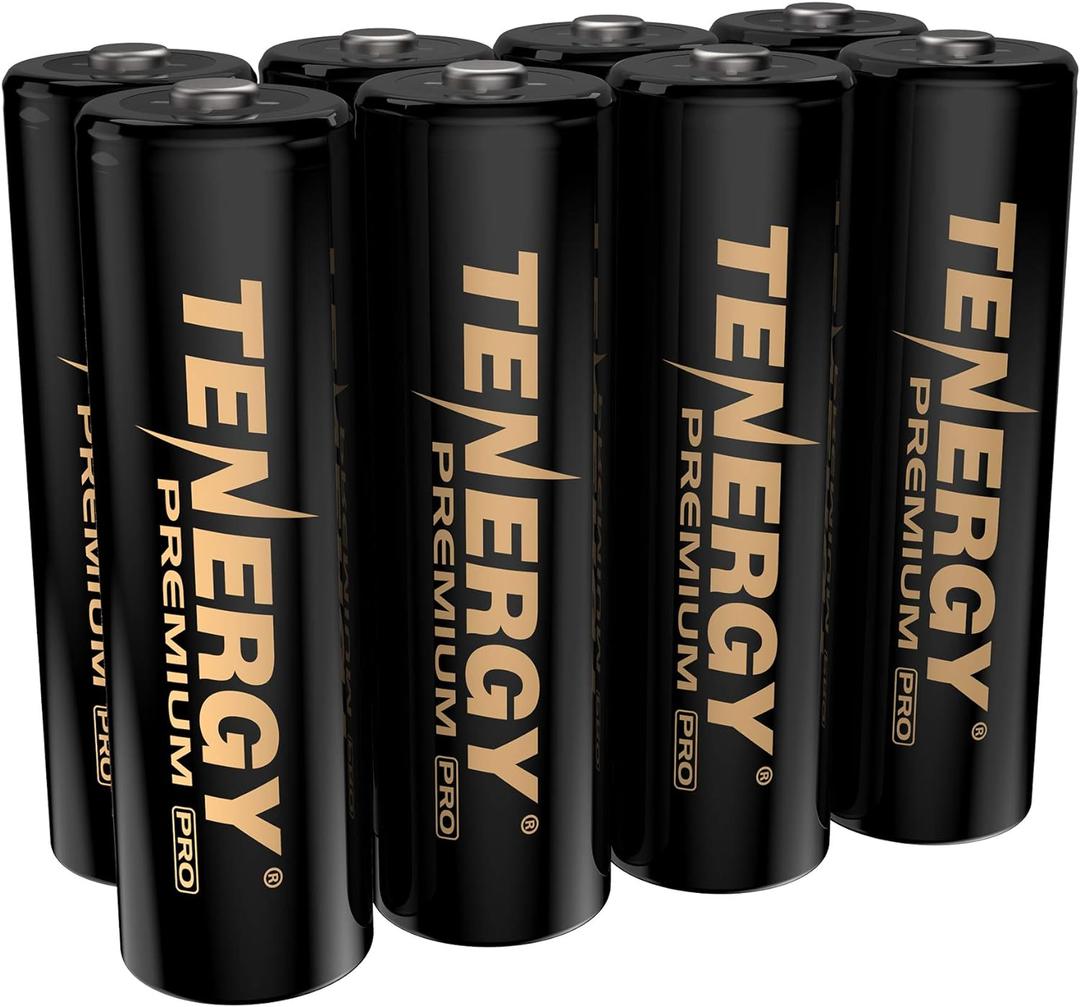 Tenergy Premium PRO Rechargeable AA Batteries, High Capacity 2800mAh NiMH AA Battery, 8 Pack Rechargeable Batteries