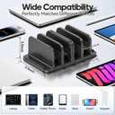 KDD 4-Slot Vertical Laptop Stand with Gravity Locking, 6-in-1 Laptop Holder Desktop Stand, Space-Saving Organizer Fits MacBook/Surface/HP/Dell/Book/Tablet/Switch/Cell Phone and Keyboard