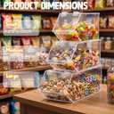 Set of 3 Stackable Candy Bins with Hinged Lid Small Medium Large Clear Acrylic Storage Bins Stackable Pantry Storage Caddys for Cereal Nuts Candies Snack Ice Cream Toppings and Wrapped Snacks, Small clear storage bin: 9.8 x 5 x 4.4 inches