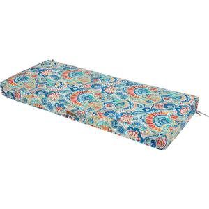 Magpie Fabrics Outdoor Bench Cushion 42 x 18 Inches, Settee Loveseat Pads with Handle and Ties for Garden Patio Backyard Porch Sofa Couch Swing Paisley Multi