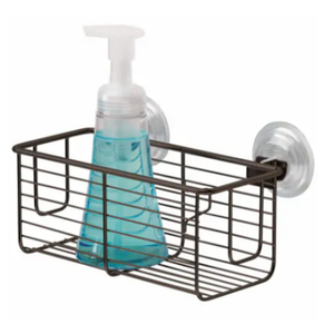 InterDesign Classico Suction Bath Basket - Black