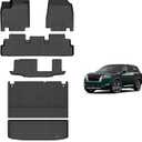 KELCSEECS Floor Mats & Cargo Liner with Seatback Mats Custom for Nissan Pathfinder 2022-2026 8 Seat,All Weather Protection TPE Floor Liners Full Set Pathfinder Accessories Black