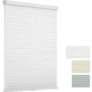 Changshade Cordless Cellular Shades, Light Filtering Honeycomb Blinds for Indoor Windows Bedroom, Pull Down Pleated Accordion Blind Easy Install, Shade Size 36" Wx72 H, White