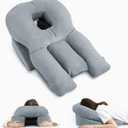 HOMCA Face Down Pillow for Eye Surgery Recovery, Soft Support Stomach Sleeping Pillow with Adjustable Airflow Gap, Face Hole for SmallMedium Adult Faces, Not Recommended for Larger Face Sizes
