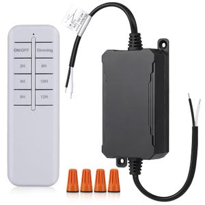 SMY Lighting 65W LED Lights Dimmer with RF Remote Controller and Timer Input AC/DC 12V Dimmer Waterproof IP67 for Low Voltage Lights