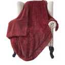 Bedsure GentleSoft Fluffy Burgundy Red Throw Blanket, Maroon Red Decor Gifts for Women, Soft Cozy Fuzzy Sherpa Fleece Plush Thick Warm Faux Fur Throws for Couch, Bed, Christmas Blanket for Mom, 50x60