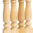 decorluxes Unfinished Farmhouse Bench Legs Dining Table, Coffee Table Rustic Turned Style Leg - Set of 4 - Dimensions: 2.16" x 14"- Easy to Paint (14 inch)