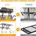 PLKOW Garage Wall Shelving Includes Bike Hooks, Sturdy Adjustable Garage Shelving Wall Mount Garage/Organizer (Black, 2-Pack)