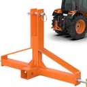 Orange 3 Point Hitch Receiver Quick Hitch Compatible, 3 Point Trailer Hitch 2" Receiver for Category 1 Tractor, 3 Pt Trailer Towing Hitch Tractor Drawbar for Kubota, John Deere, BX, Kioti, Yanmar etc