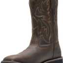 Wolverine Men's Rancher Steel Toe 10in Work Boot (9.5 X-Wide, Dk Brown/Rust)