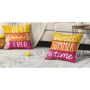 AVOIN colorlife Hello Sunshine Floral Sweet Summer Time Throw Pillow Covers, 18 x 18 Inch Popsicle Ice Cream Polka Dots Stripes Best Summer Ever Holiday Seasonal Cushion Case Decorations Set of 2
