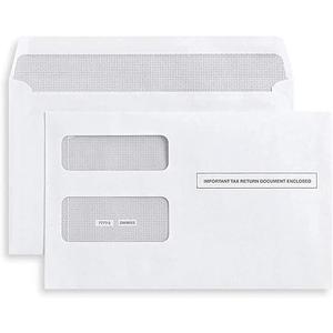 50 1099 Tax Envelopes SelfSeal Designed for printed 1099 Laser Forms  MISC  10981099 R  DIV  INT, DoubleWindow Security For Quickbooks or Tax Software  5 5/8 Inch x 9 Inch, 50 Envelopes