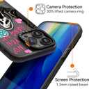 Compatible for iPhone 14 Pro Case Cute Aesthetic - Durable Fashion Funny Phone Case - Girly Skeleton Skull Pattern Print Cover Design for Woman Girl 6.1 inches Black