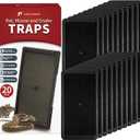 LULUCATCH Super Glue Traps 20 Pack for Mice & Snakes, Larger, Heavier Sticky Traps with Non-Toxic Glue. Sticky Mouse Traps Indoor, Easy to Set, Pet Safe Pest Control
