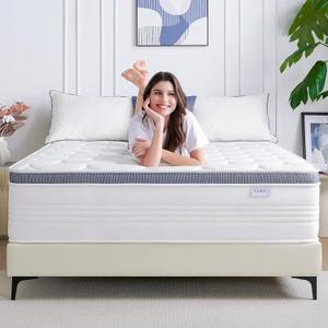 Dourxi Twin XL Mattress, 12 Inch Twin XL Medium Hybrid Mattress in a Box with Gel Memory Foam, Individually Pocketed Springs for Support and Pressure Relief, 100-Night Trial