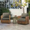 Outdoor Cushions for Patio Furniture Set of 2, 24"x24" Water Repellent Chair Cushions Removable Seat Bottom & Back Cushion Covers for Chair, Sofa, Couch, Dark Black Tan Stripe