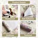 Floral Peel and Stick Wallpaper Pink Purple Lilac Flower Wallpaper Removable Contact Paper Self Adhesive Green Leaf Wall Paper for Bedroom Furniture Decor 17.3X120IN