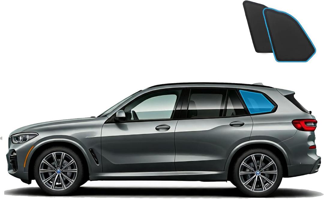 Side & Rear Windows Sun Shade for BMW X5 2019-2025 | Custom Fit, Magnetic Mesh Cover | Baby UV/Heat Protection, Privacy Shield Sunshade (2-Pack Rear Quarter Window Sun Shades)
