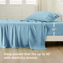 Bedsure Cooling Sheets Twin XL, Rayon Derived from Bamboo, Breathable & Soft Twin XL Sheet Sets, Deep Pocket Up to 16 Inches, Hotel Luxury Silky Dorm Bedding for Hot Sleepers, Aqua