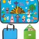 WATINC 28Pcs Easter He is Risen Portable Felt Story Board Jesus Resurrection Felt Storytelling Board Christian Stories Travel Board Preschool Early Learning Play Kit for Toddlers Kids