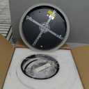 O'NEELDY Black Flush Mount Ceiling Light Dimmable Dining Room Light Fixture Round 6 Rings Modern LED Ceiling Light with Remote Control 47" Kitchen Lighting Fixture Ceiling Lamp for Living Room, Bedroom