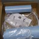 Lamp Shades Set of 2, Drum Lampshade for Table Lamps Floor Lamp, 13" Top X 13" Bottom X 10" High Blue Large Line Fabric Lamp Shades, Easy Assembly Replacement Lampshades